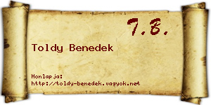 Toldy Benedek névjegykártya
