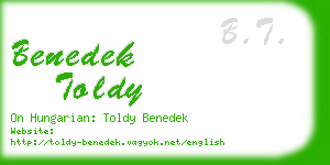 benedek toldy business card